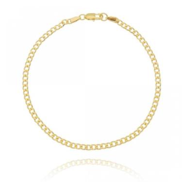 Imagem de Pulseira Masculina Fina Elo Groumet Folheado Em Ouro 18K - Sambella Jo