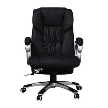 Imagem de Cadeira de escritório, cadeira de jogos, cadeira de computador, cadeira de escritório executiva, cadeira de conferência, de couro PU, confortável, reclinável, cadeira giratória, cadeira de computador