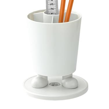 Imagem de Porta-lápis organizador de mesa | Suporte para copo de caneta, acessórios de mesa – Recipiente de armazenamento giratório de 360 graus, artigos de papelaria de decoração moderna, armazenamento de