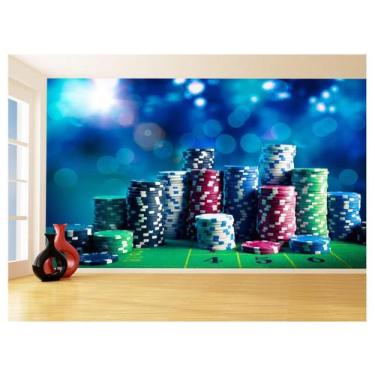 Imagem de Papel De Parede Salão De Jogos Cassino Fichas 3,5M Jcs122 - Você Decor