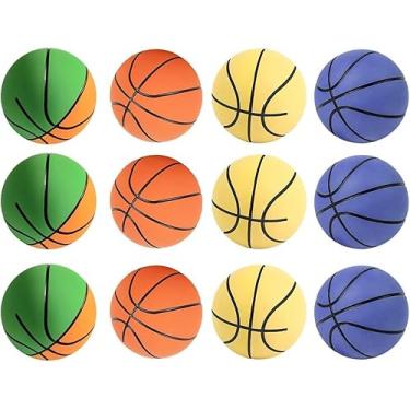 Imagem de 12 bolas de borracha de salto alto, bolas de handebol super saltitantes de 6 cm para crianças e adultos, conjunto de bolas coloridas para jogos internos/externos, handebol, pegada, malabarismo