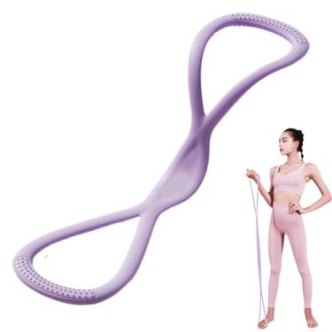 Imagem de Faixas de exercício para mulheres, faixa elástica de 8 formas – equipamento de ginástica, ferramenta de alongamento de pernas, corda de puxar para ioga para as costas, treinamento de peito