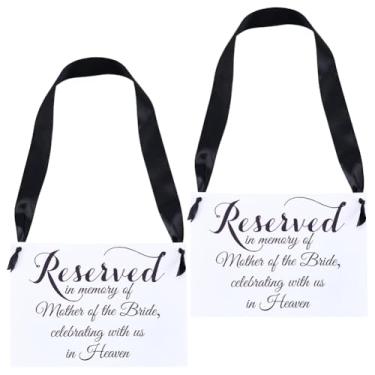 Imagem de CREATCABIN 2 peças placa memorial de casamento memória dos pais celebrando do céu cerimônia assento banner mãe da noiva cadeiras reservadas sinais assentos etiquetas penduradas para casamento mãe