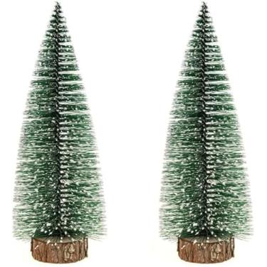 Imagem de Kit com 2 Mini Árvores de Natal 30cm – Mini Árvores Decorativas para Mesa, Escritório e Ambientes Internos – Enfeite Natalino Charmoso e Elegante