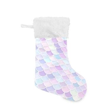Imagem de Blueangle 1 pacote de meias de Natal de sereia Kawaii de 48 cm para decorações de festas de fim de ano, suportes de presente e meias (788)