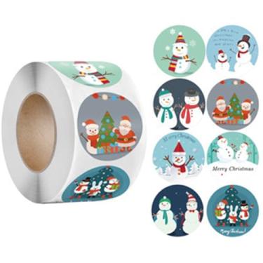 Imagem de 500 Pcs 1.5" Christmas Stickers Merry Christmas Cute Holiday Waterproof Sticker for X-mas Gift Packing, Cards, Envelopes,Goodie Bags,Gift Favors Box, Party Favors Decorations S1 Pattern 9