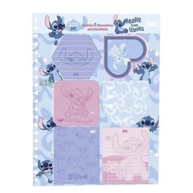Imagem de Bloco Para Anotações 6 Bloquinhos Compátivel Com Caderno Smart Universitário Disney Stitch
