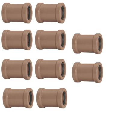 Imagem de Luva De Correr 50Mm Pvc Encanamento Conexão Kit 10 Un