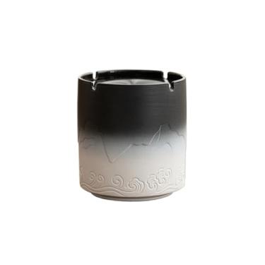 Imagem de Cinzeiro Cinzeiro minimalista de tamanho médio para uso doméstico, com estampa, à prova vento, adequado para em escritórios chineses