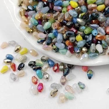 Imagem de Gota de água 8 x 12 mm 30 peças de cristal de vidro multicolorido Rondelle contas soltas colar pingente lustre berloques pulseira espaçador acessórios de joias enfeite de cabelo decoração