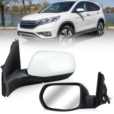 Imagem de Clidr Espelho lateral do motorista compatível com Honda CRV 2012 2013 2014 2015 2016 espelho retrovisor dobrável manual não aquecido branco 3 pinos (serve apenas para a versão dos EUA)