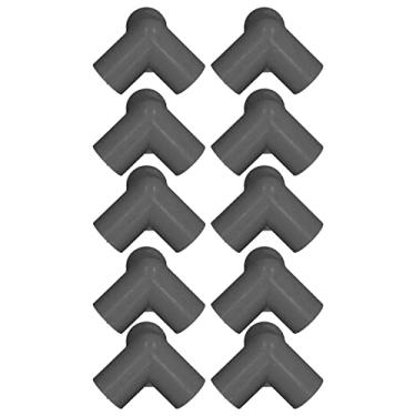 Imagem de Phefop 10 Peças de Acessórios para Tubos de 3 Vias, Conectores de Tubos à Prova de Impacto de Grau de Móveis Em PVC, Acessórios de Canto Em T para Prateleiras de Industriais, (BLACK)