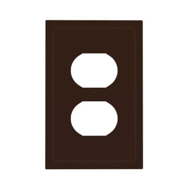 Imagem de Placa de parede dupla elétrica marrom café 1 gangue tampas de tomada decorativa duplo dispositivo único interruptor de luz placa de interruptor