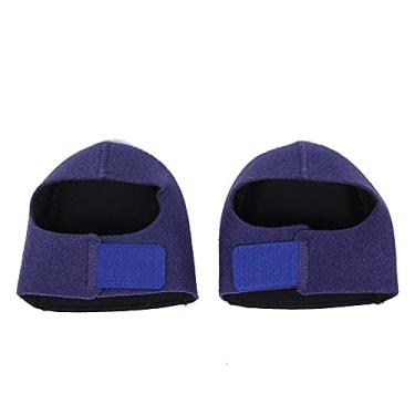 Imagem de CUOFYUNL 1 par de meias de calcanhar unissex com absorção de choque protetor de calcanhar para cuidados com os pés almofadas de calcanhar (azul)
