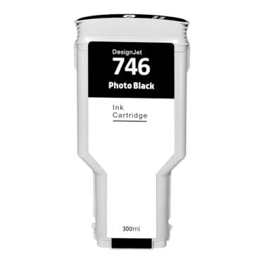 Imagem de Dikarsum Cartucho de tinta compatível HP746PBK para substituição HP 746 para impressora de grande formato HP DesignJet Z6 DesignJet Z9+ (P2V82A Photo Black 300ML 1-Pack)