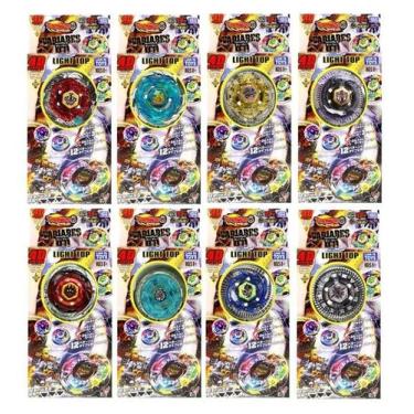 Imagem de Kit 56 Bey blad Metal Com Luz 56 Lançador Beyblad Bey blade, Metal Led