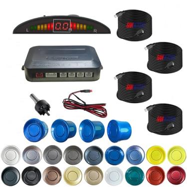 Imagem de SANDETOUN Kit de sensor de estacionamento kit de sensor de reserva sensor reverso para carro 18 opções de cores para sondas ajustável alarme volume profissional sensor de reversa para carro assistente