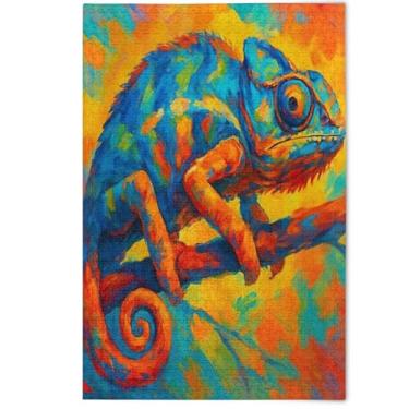 Imagem de Colorful Animal Blue Orange Adult Puzzles Jigsaw 500 Pieces Funny Puzzle Game Gifts Nature Large Puzzles Cute Animal Flower Art, 500 Pieces, 20.5" x 14.9"