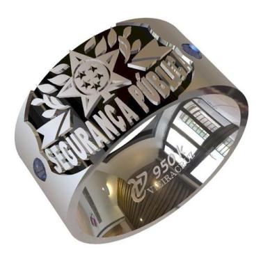Imagem de Anel De Formatura De Segurança Pública Em Prata 950k - Vieira Cruz Joi