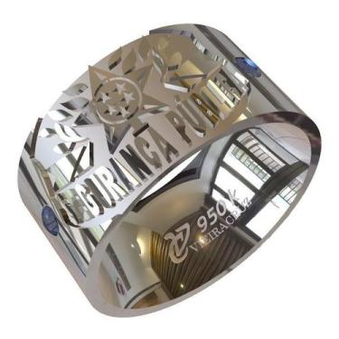 Imagem de Anel De Formatura De Segurança Pública Em Prata 950k - Vieira Cruz Joi