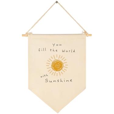 Imagem de Quarto de bebê acima do berço decoração de porta de quarto - bebê, chuveiro, presente de Natal de aniversário para meninos e meninas crianças pequenas - tela pendurada bandeira bandeira flâmula