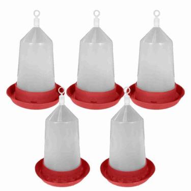 Imagem de Kit 3 Bebedouros e 2 Comedouros Aves Galinha Codorna 750ml - Agropet