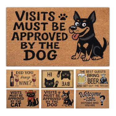 Imagem de LUA VIKA Capacho de Coir Entrada Externa - Aprovado pela The Dog - 43,2 cm x 76,2 cm - Tapetes Divertidos Externos - Tapete de Boas-Vindas Engraçado - Capacho Interno/Externo