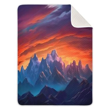 Imagem de Wassud Montanha de pintura a óleo (2) cobertor de bebê para meninos meninas cobertor infantil essencial recém-nascido cobertores macios para bebês 76 x 101 cm