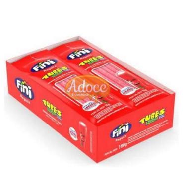 Imagem de Bala fini mini tubes azedinhos 12unx15g, MORANGO