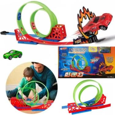 Imagem de Pista De Carrinho Super Looping 360 Brinquedo Carro 15 Peças Tipo Hotw