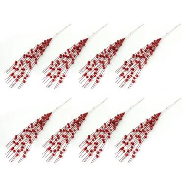 Imagem de SUNGOOYUE 8 PCS Hastes de Frutas Vermelhas Artificiais, Galhos de Frutas Vermelhas de 14,96 Polegadas Com Tinta Brilhante Suave, para árvore de Natal, Casamento, Férias, Decoração de Casa, (Vermelha)