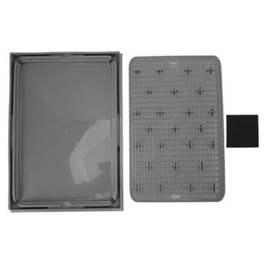 Imagem de Tapete para areia de gato Ainoli, espaçoso, camada dupla, lavável, fundo antiderrapante, caixa de areia para gato, tapete coletor de areia para gato (Cinza Escuro)