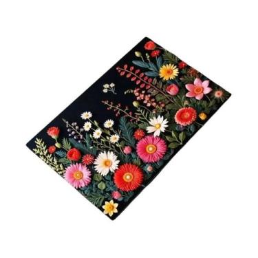 Imagem de Tapete De Entrada 3D Floral Colorido Antiderrapante Protetor De Piso I