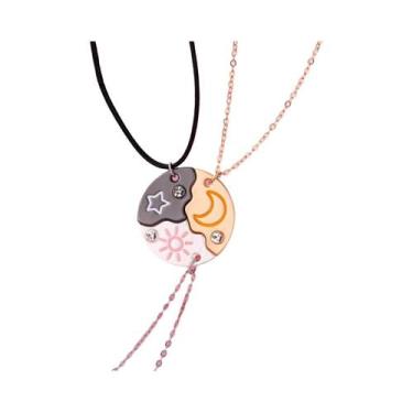 Imagem de Conjunto De Colares Com Pingente De Sol, Lua E Estrela Para Meninas Lu