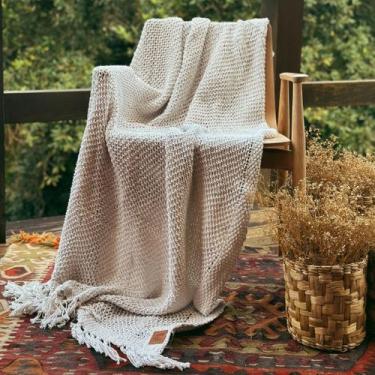 Imagem de Manta 100% Algodão 1.20 x 1.50m para Sofá e Cama Crú - AMOFADAS