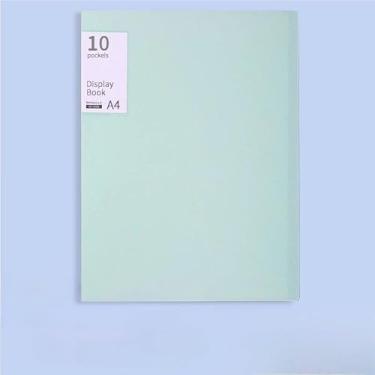 Imagem de Pasta de Catálogo A4 + 60 Envelopes de Plástico - Resistente à Umidade, Sem Arrugas, Protege Documentos para Escritório e Empresa, Essencial de Papelaria (40 folhas,Verde)