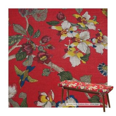 Imagem de 12cm Thick Print Linen Outdoor Seat Cushion Cover Removable With Zipper, Replacement Sofa Cushion Cover Only L Shape Corner 1 2 3 Seater Cushions Covers For Garden Bench Indoor(100x30 cm)