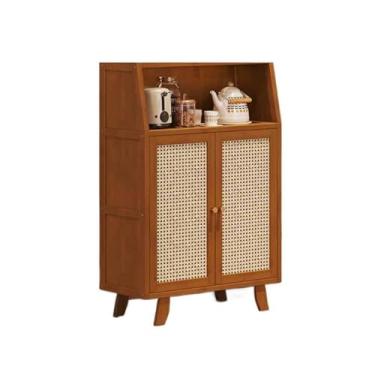 Imagem de VHDY85KA Armário buffet de cozinha estilo retrô para sala de estar, portas duplas montadas na parede com gavetas