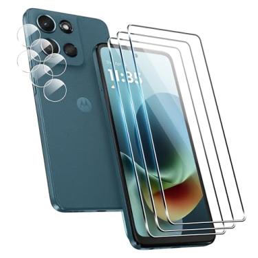 Imagem de Suttkue Protetor de tela para Motolora Moto Moto G Play 2026/G 5G 2025 com protetor de lente de câmera, rigidez 9H, antirarranhões, vidro temperado, compatível com capas, antiarranhões (pacote com 3 +