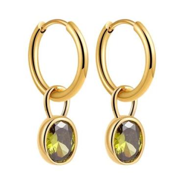 Imagem de Brincos De Argola Huggie Femininos Em Aço Inoxidável Banhado a Ouro Co