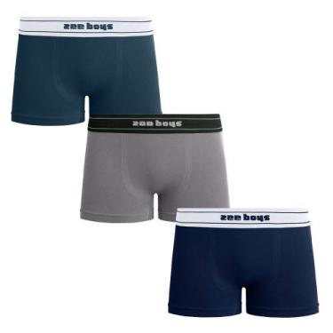 Imagem de Kit 3 Peças Cueca Boxer Infantil sem Costura Zee Rucci, GG