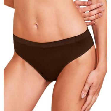 Imagem de Calcinha Hope 38020 Biquini Sem Costura Conforto Laterais Largas, Marr