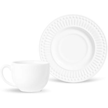 Imagem de Xícara de Chá com Pires Roma Branco 161ml Porto Brasil