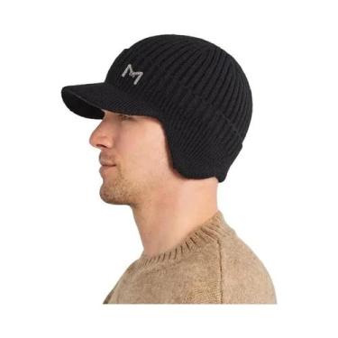 Imagem de Gorro De Inverno Quente Para Homens E Mulheres Com Forro De Lã, Aba E 