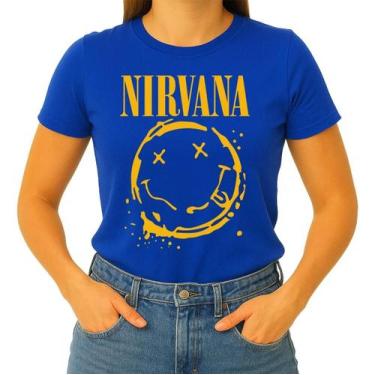 Imagem de Camiseta Camisa Adulto Feminina Masculina Algodão Banda De Rock Nirvan