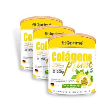 Imagem de Kit 3 Colágeno Fitoprime 300mg Sabor Maracujá com Manjericão, Maracujá