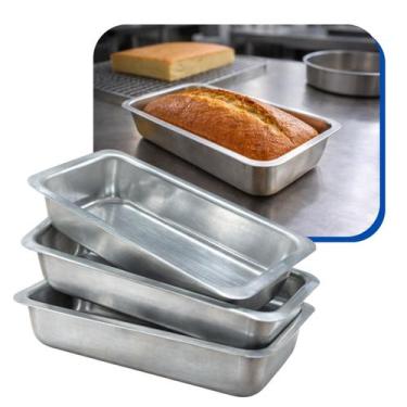 Imagem de Jogo 3 Formas Assadeiras Baixa Alumínio Forno Elétrico Pão Bolo Inglês
