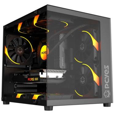 Imagem de Gabinete Gamer Aquário PCYes Forcefield Mini Black Vulcan, Frontal e Lateral em Vidro Temperado, USB 3.0, Micro ATX, Preto - GFFMNBV