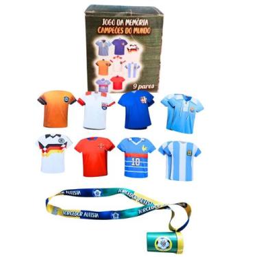 Imagem de Combo Jogo da Memória Seleçoes Campeãs com Buzina torcedor com cordão 