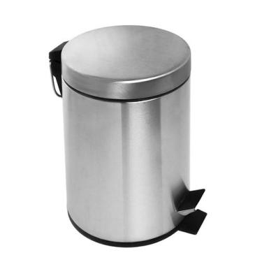 Imagem de Lixeira 12 Litros Aço Inox Brilhante C/ Pedal  - Mak Inox